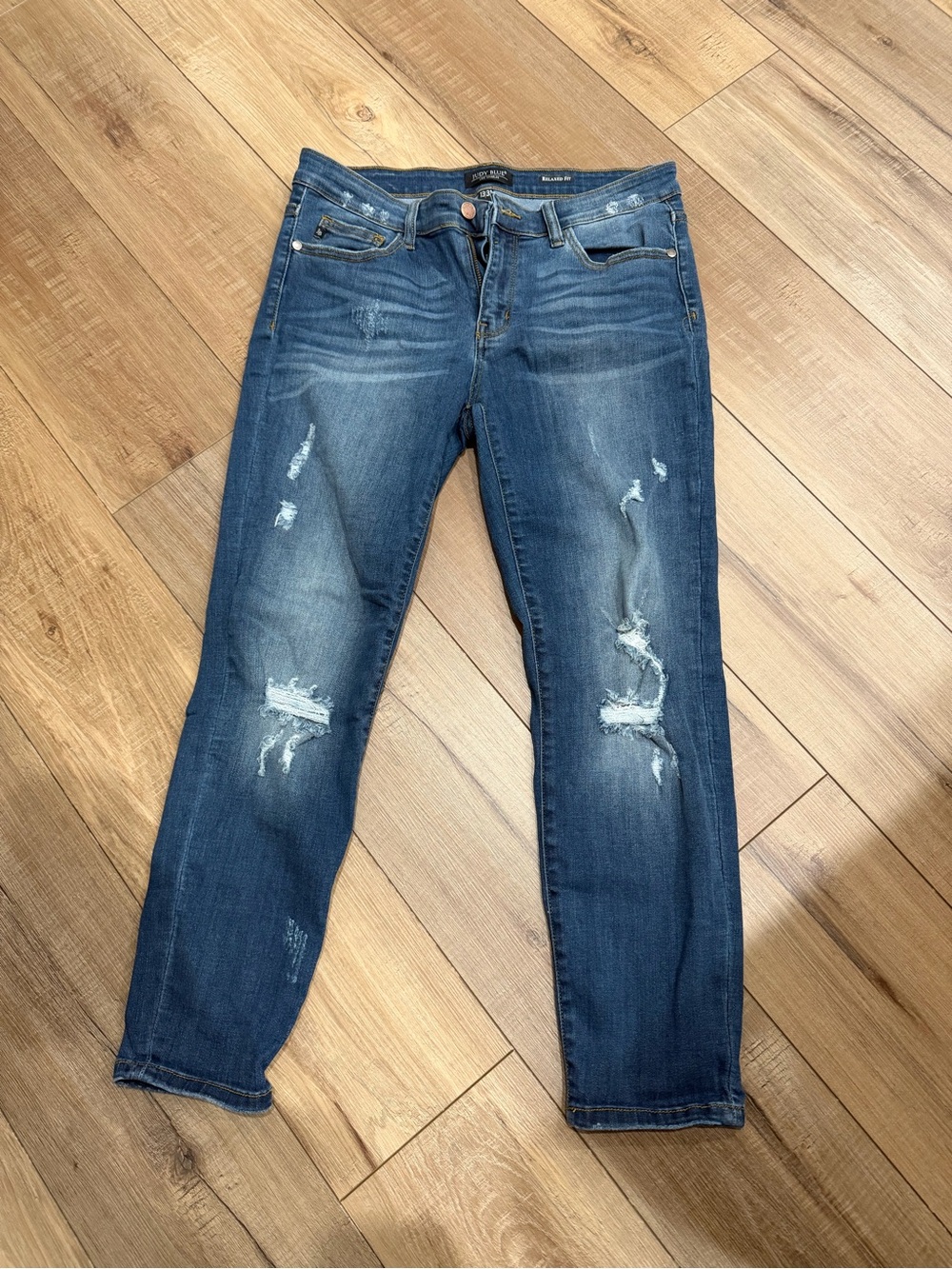 Judy Blue Dark Blue Distressed Skinny Jeans